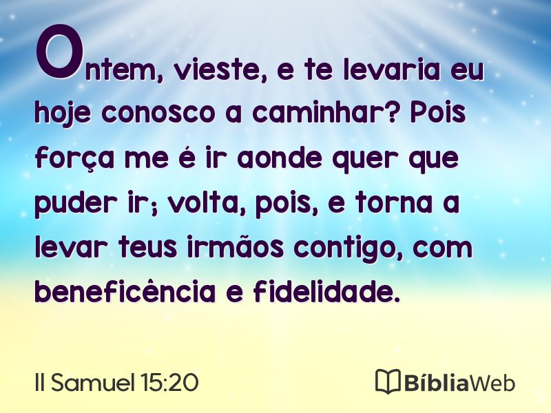 II Samuel 15:20 em imagem para compartilhar