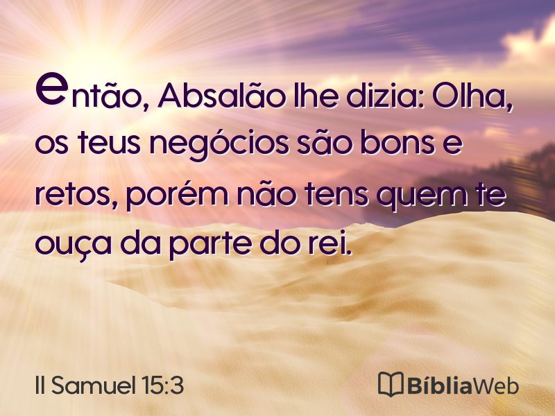 II Samuel 15:3 em imagem para compartilhar