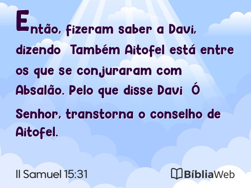 II Samuel 15:31 em imagem para compartilhar