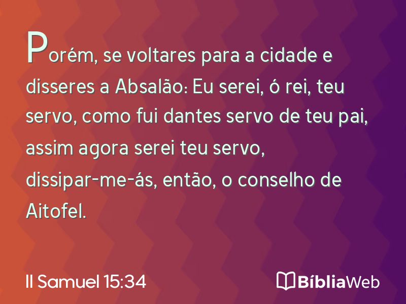 II Samuel 15:34 em imagem para compartilhar