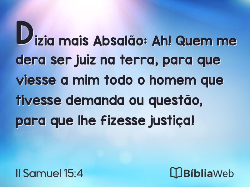 II Samuel 15:4 em imagem para compartilhar