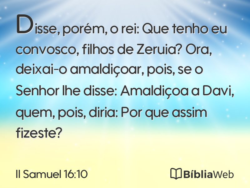 II Samuel 16:10 em imagem para compartilhar