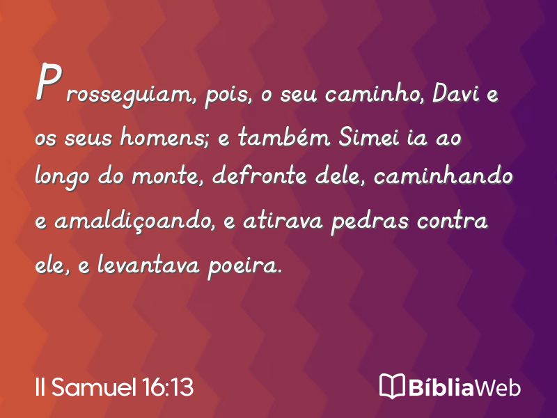 II Samuel 16:13 em imagem para compartilhar