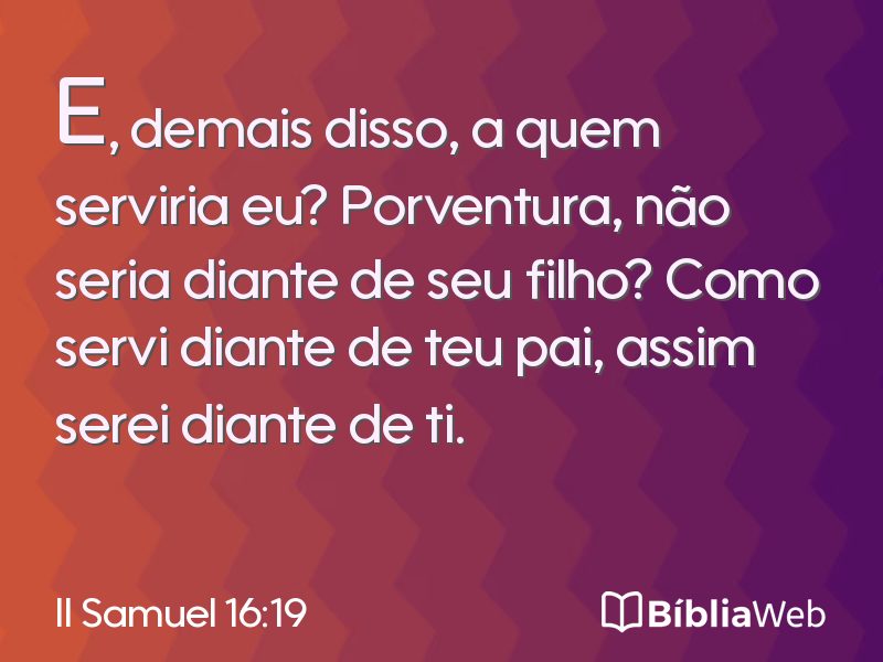 II Samuel 16:19 em imagem para compartilhar