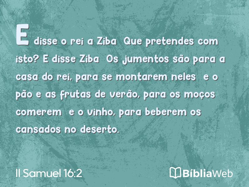 II Samuel 16:2 em imagem para compartilhar