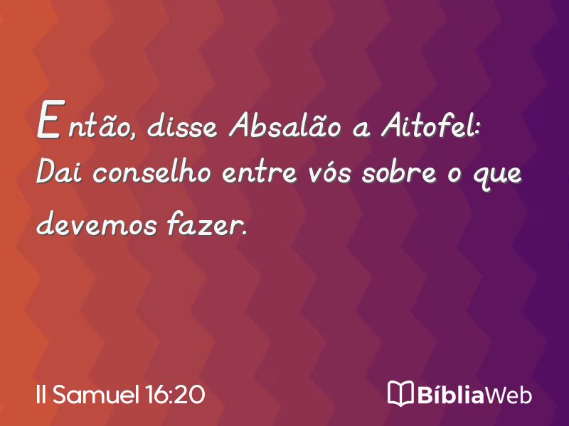 II Samuel 16:20 em imagem para compartilhar