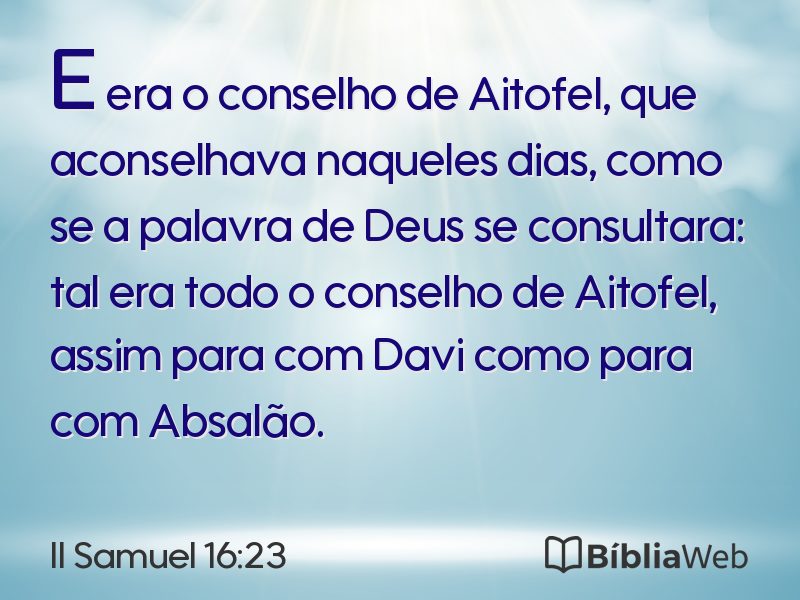 II Samuel 16:23 em imagem para compartilhar