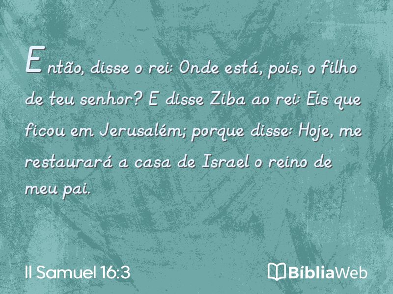 II Samuel 16:3 em imagem para compartilhar
