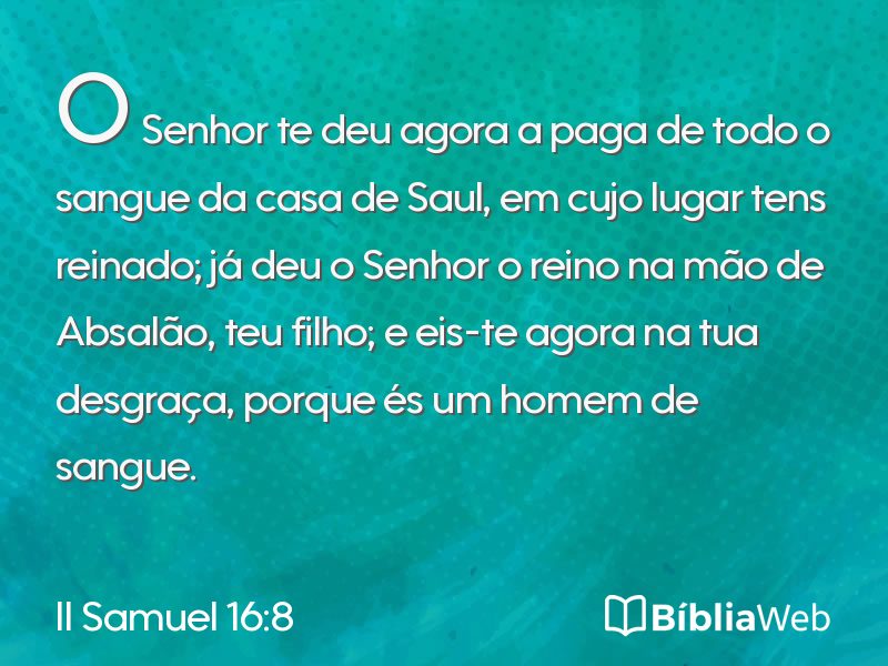 II Samuel 16:8 em imagem para compartilhar