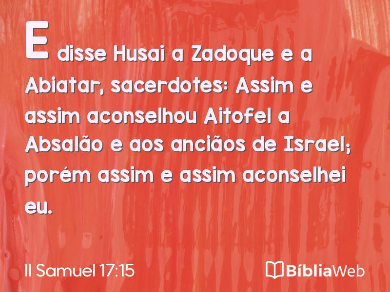 II Samuel 17:15 em imagem para compartilhar