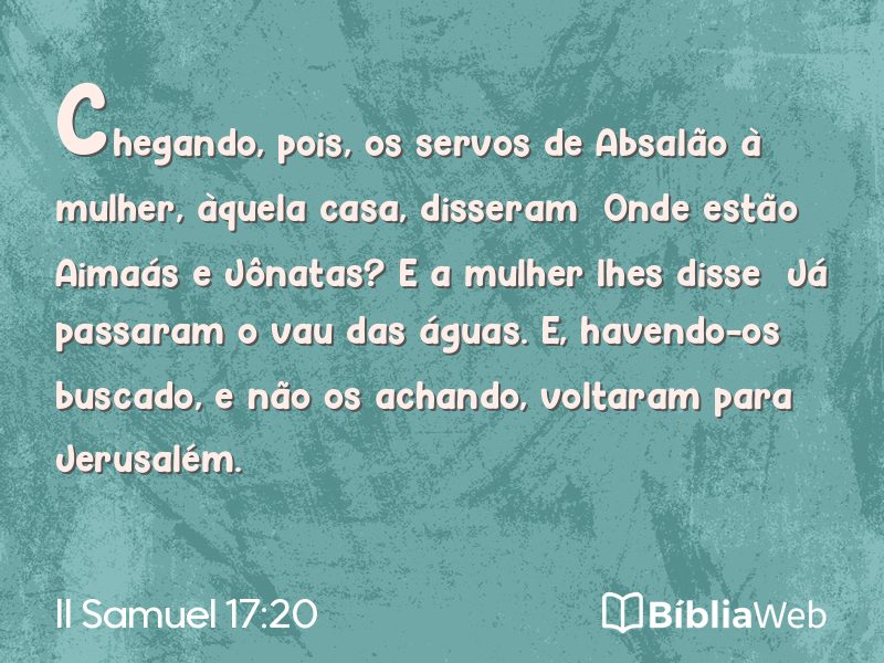 II Samuel 17:20 em imagem para compartilhar