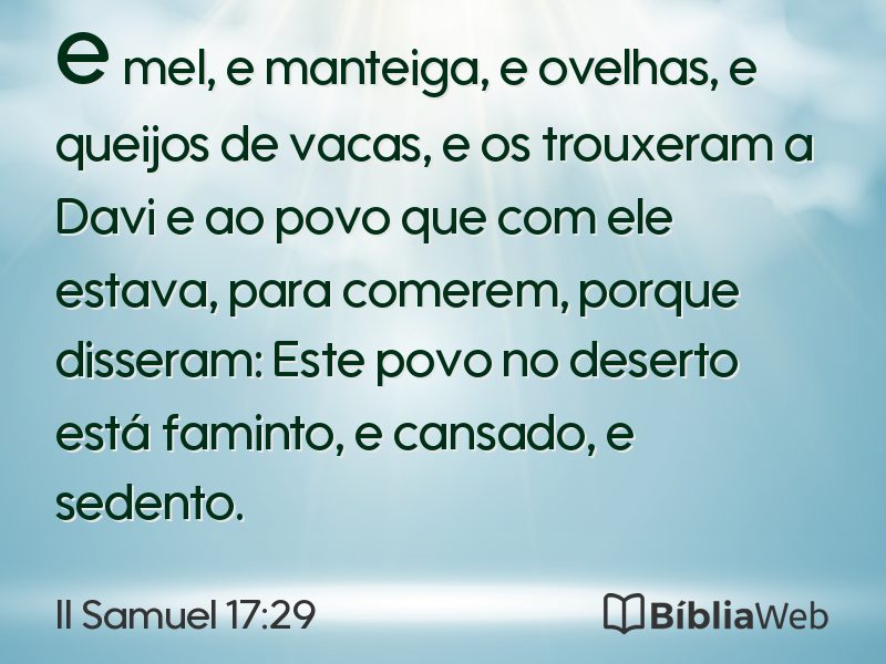 II Samuel 17:29 em imagem para compartilhar