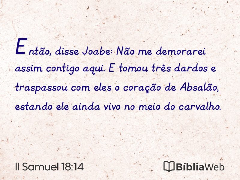 II Samuel 18:14 em imagem para compartilhar