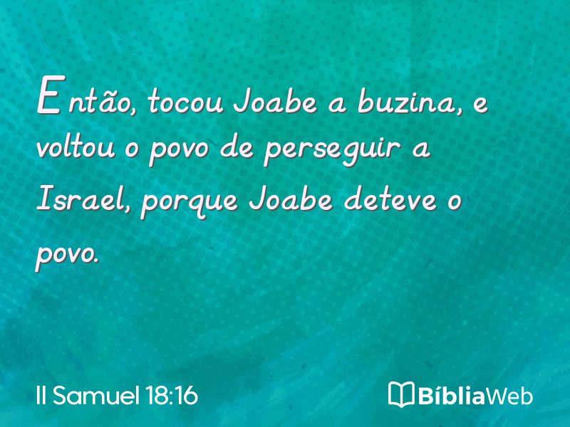 II Samuel 18:16 em imagem para compartilhar