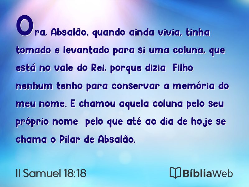 II Samuel 18:18 em imagem para compartilhar