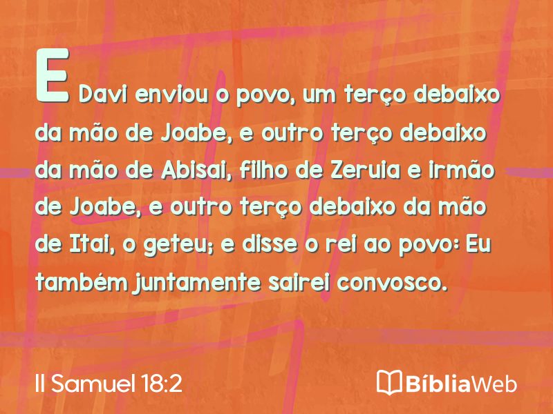 II Samuel 18:2 em imagem para compartilhar