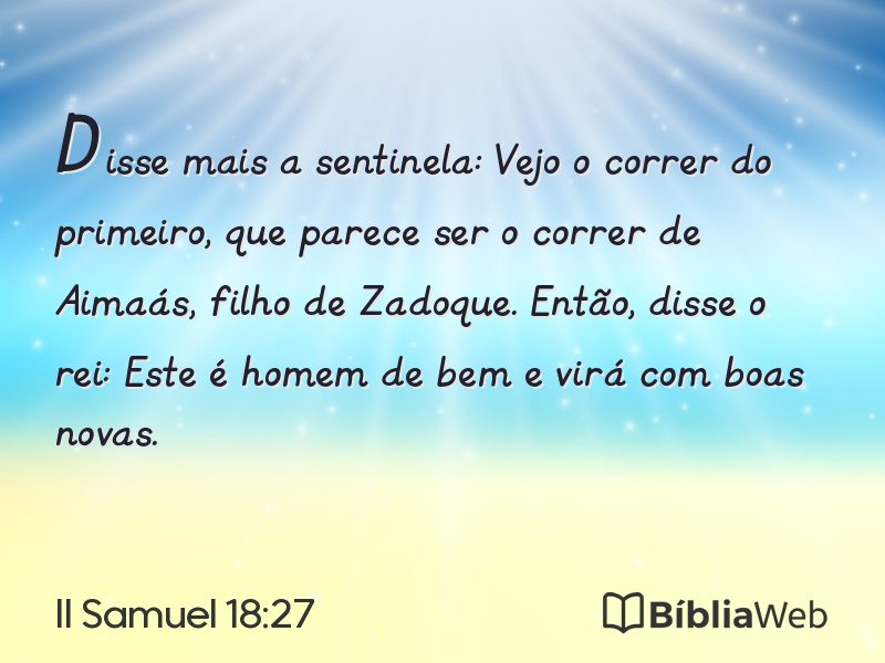 II Samuel 18:27 em imagem para compartilhar
