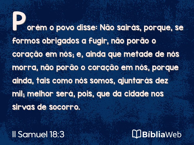 II Samuel 18:3 em imagem para compartilhar