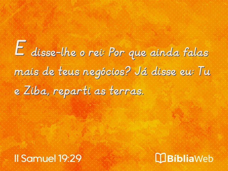 II Samuel 19:29 em imagem para compartilhar