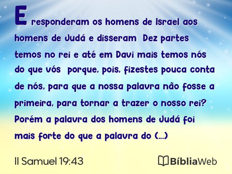 II Samuel 19:43 em imagem para compartilhar
