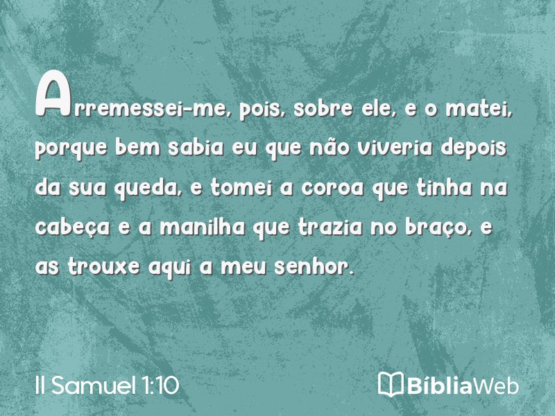 II Samuel 1:10 em imagem para compartilhar