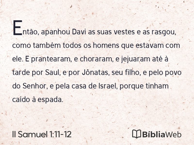 II Samuel 1:11-12 em imagem para compartilhar