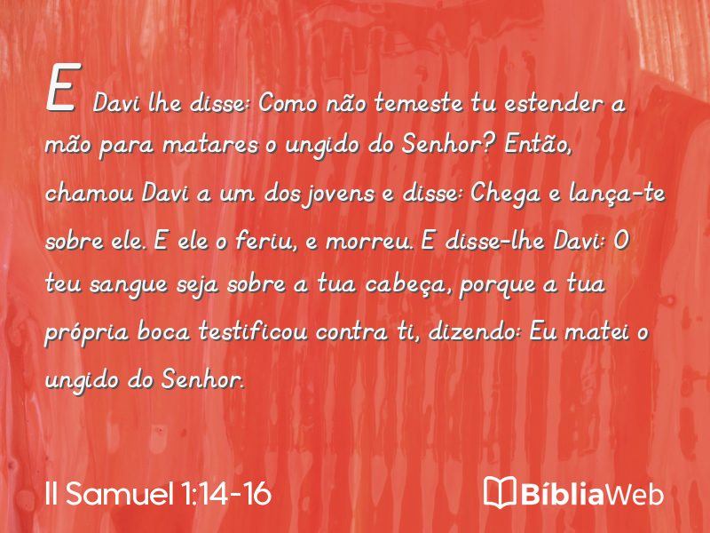 II Samuel 1:14-16 em imagem para compartilhar