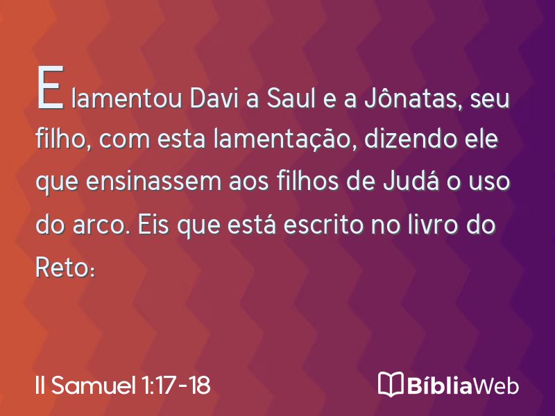 II Samuel 1:17-18 em imagem para compartilhar