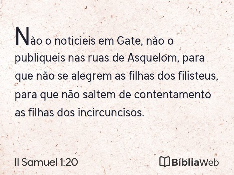II Samuel 1:20 em imagem para compartilhar