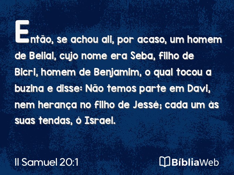 II Samuel 20:1 em imagem para compartilhar