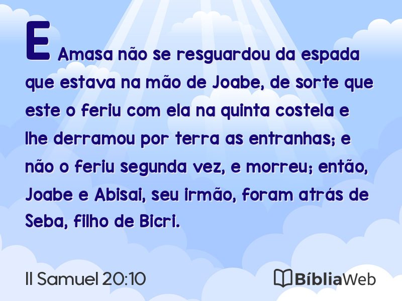 II Samuel 20:10 em imagem para compartilhar