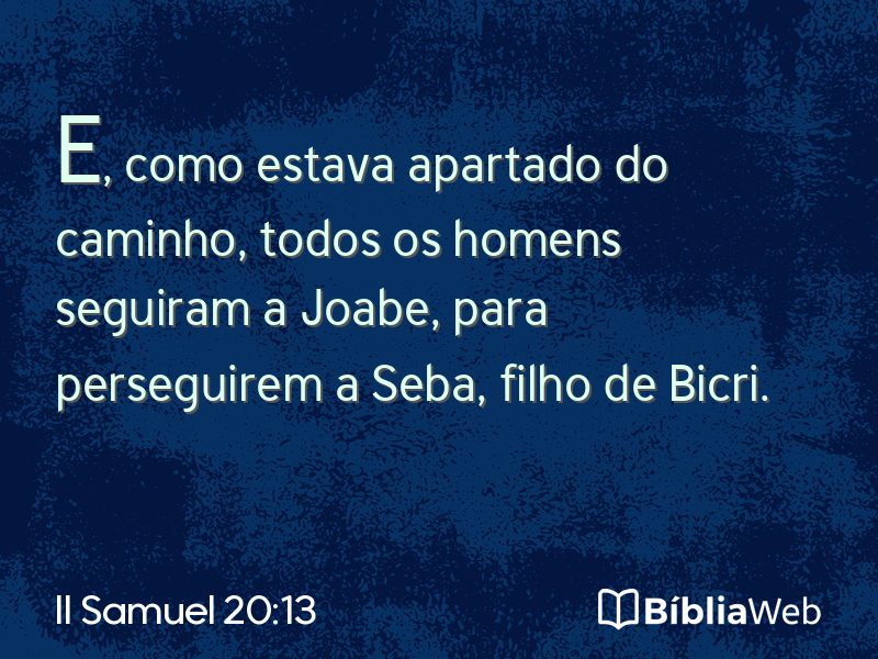II Samuel 20:13 em imagem para compartilhar