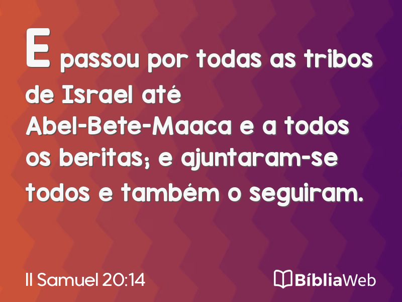 II Samuel 20:14 em imagem para compartilhar