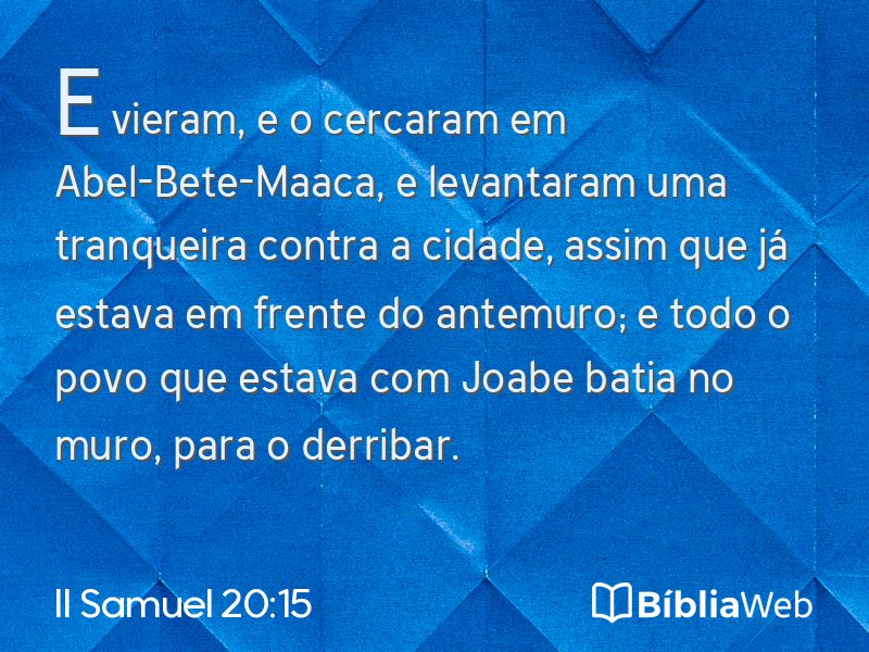 II Samuel 20:15 em imagem para compartilhar