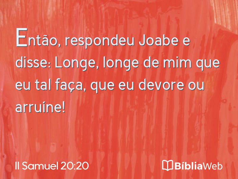 II Samuel 20:20 em imagem para compartilhar