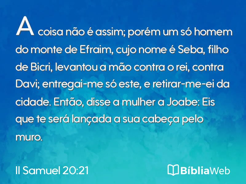 II Samuel 20:21 em imagem para compartilhar