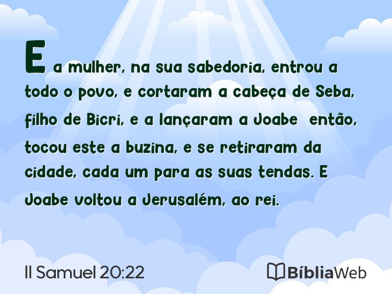 II Samuel 20:22 em imagem para compartilhar