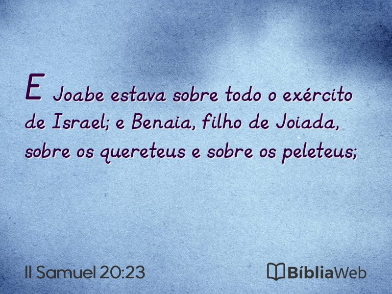 II Samuel 20:23 em imagem para compartilhar