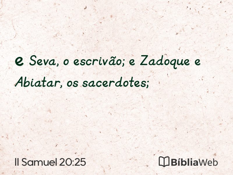 II Samuel 20:25 em imagem para compartilhar