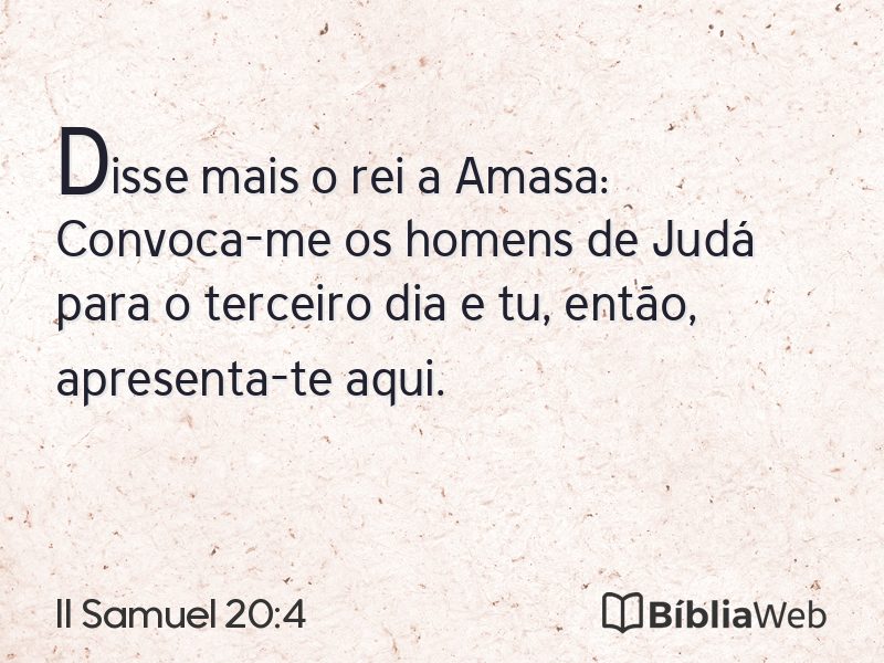 II Samuel 20:4 em imagem para compartilhar