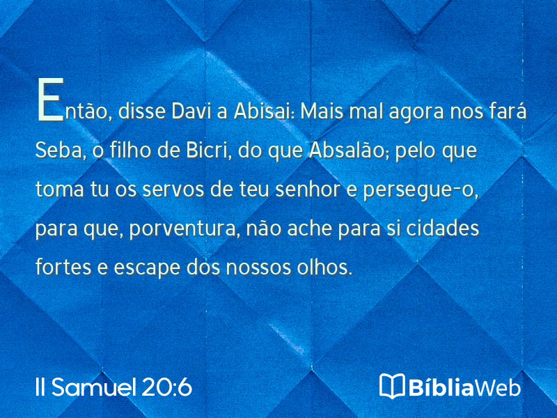 II Samuel 20:6 em imagem para compartilhar