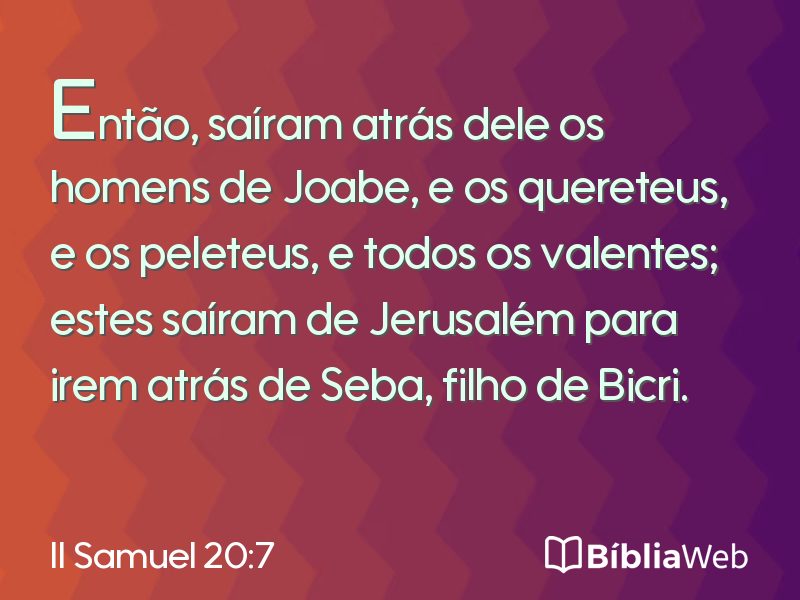 II Samuel 20:7 em imagem para compartilhar