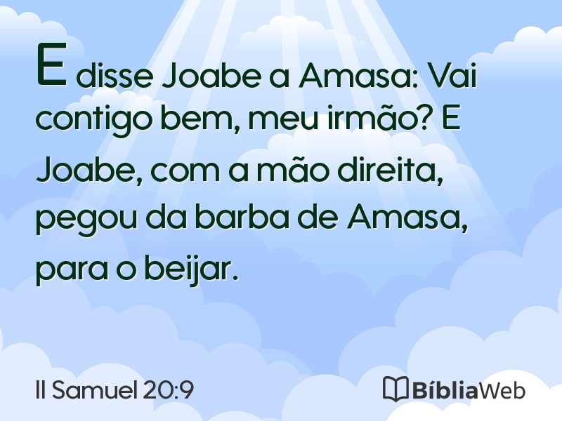 II Samuel 20:9 em imagem para compartilhar