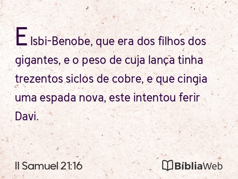 II Samuel 21:16 em imagem para compartilhar