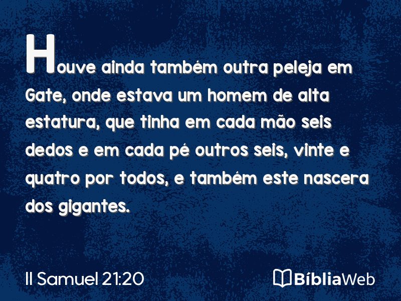II Samuel 21:20 em imagem para compartilhar