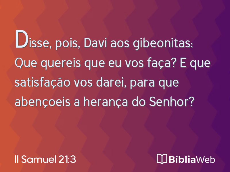 II Samuel 21:3 em imagem para compartilhar