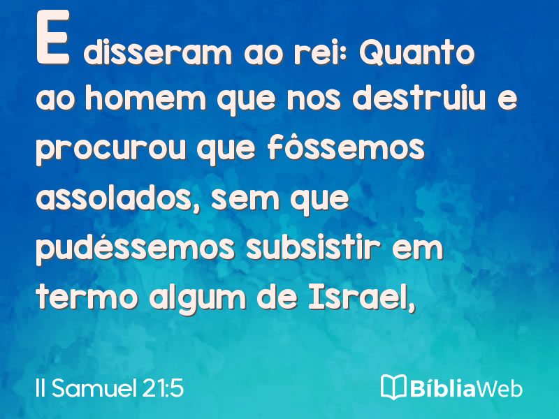 II Samuel 21:5 em imagem para compartilhar