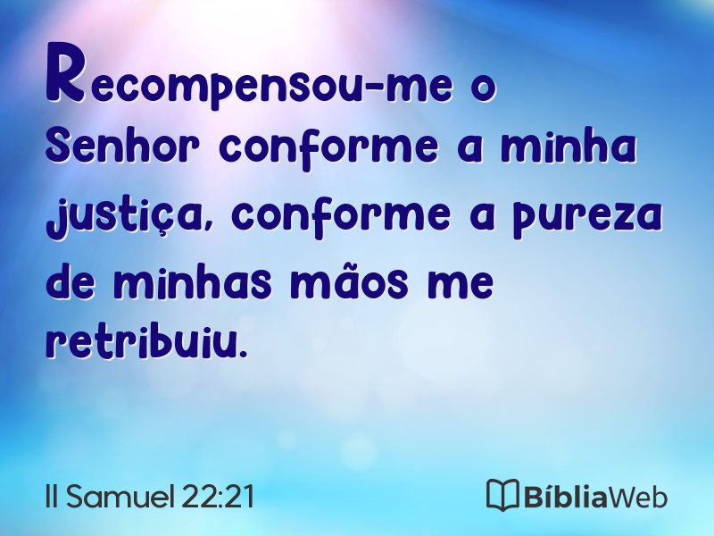II Samuel 22:21 em imagem para compartilhar