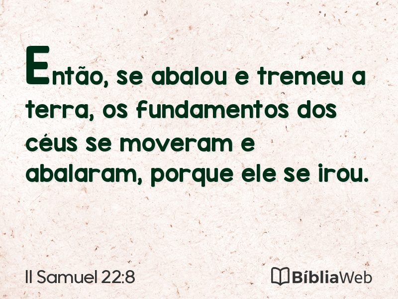 II Samuel 22:8 em imagem para compartilhar