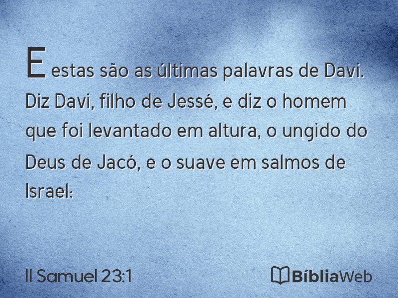 II Samuel 23:1 em imagem para compartilhar
